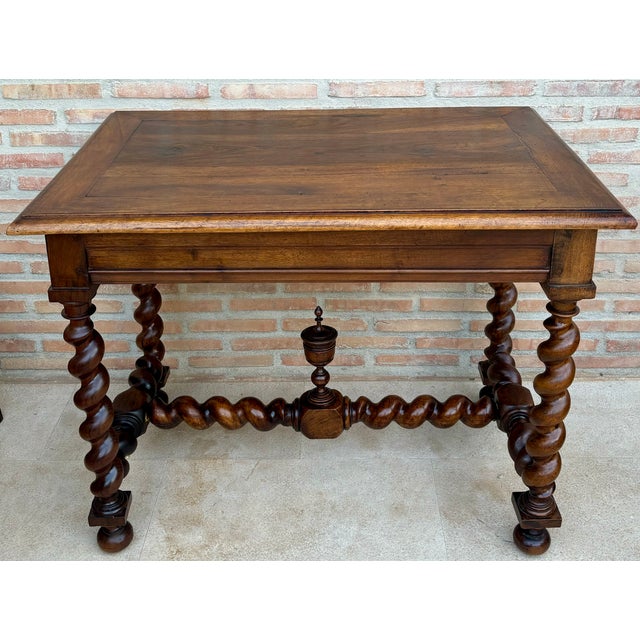 Wood 19th Century French Baroque Walnut Desk For Sale - Image 7 of 18