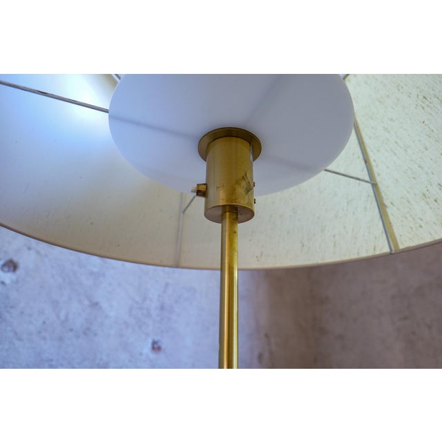 Silver Mid-Century Leather Brass Floor Lamp from Atelje Lyktan, Sweden, 1960s For Sale - Image 8 of 18