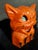 Textile Vintage Molded Papier-Mâché Halloween Orange Cat Candy Container / Lantern For Sale - Image 7 of 11
