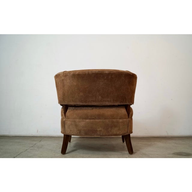 1950’s Mid-Century Modern William Billy Haines Slipper Lounge Chair in Leather Suede For Sale - Image 10 of 12