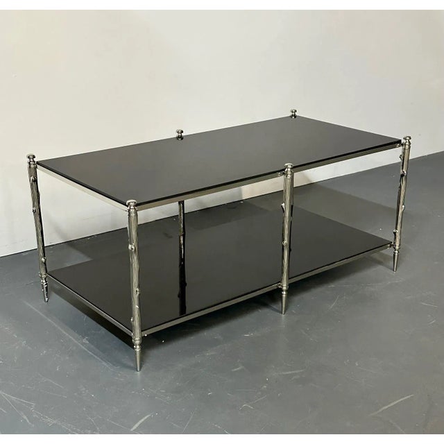 2020s Modern Two Tier Maison Bagues Style Coffee / Low Table, Black Granite For Sale - Image 5 of 13