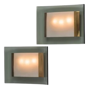 Model 2213 Sconces attributed to Max Ingrand for Fontana Arte, Italy, 1960s, Set of 2