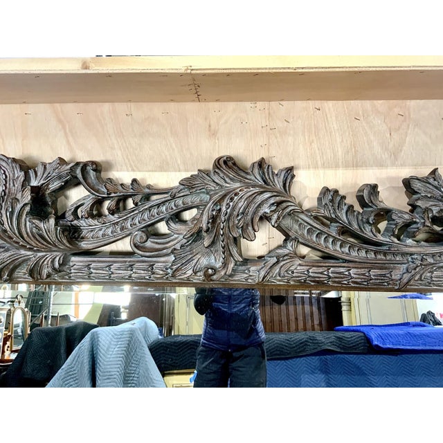 Vintage Monumental Rococò Style Rectangular Wall Mirror For Sale - Image 11 of 18