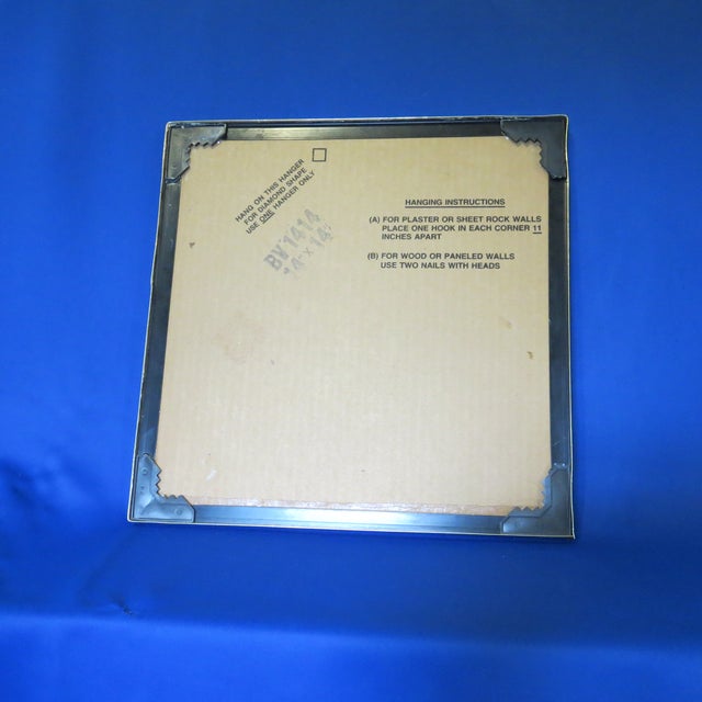 1980s Square Brass Double Frame With Beveled Edged Mirror For Sale - Image 4 of 14