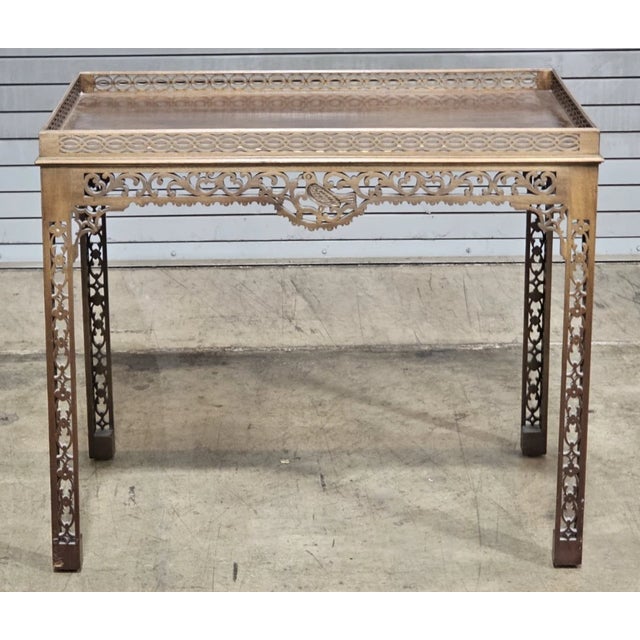 Wood Late 20th Century Kittinger Williamsburg Mahogany Chippendale Byrd China Table Cw 192 Rare For Sale - Image 7 of 11