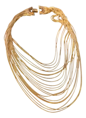 2010s High Quality Costume Jewelry Gilt Metal Italian Multi-Strand Necklace