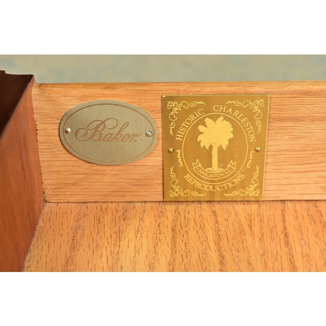 Wood Baker Furniture Historic Charleston Chippendale Carved Mahogany Rolling Buffet Servers, Pair For Sale - Image 7 of 11