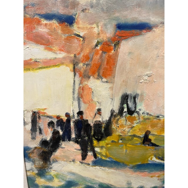 Signed Gerard Diaz Oil on Canvas Etang de Thau 1964 Gerard Diaz or Geradiaz (1938-2021) Paris, France