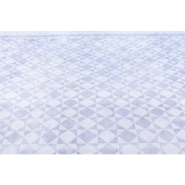 Textile Cotton Indian Rug For Sale - Image 7 of 9