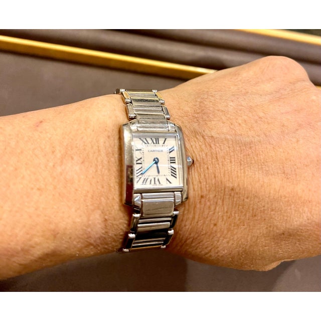 Cartier Tank Francaise 2403 18K White Gold Ladies Watch Pre Loved For Sale - Image 14 of 18