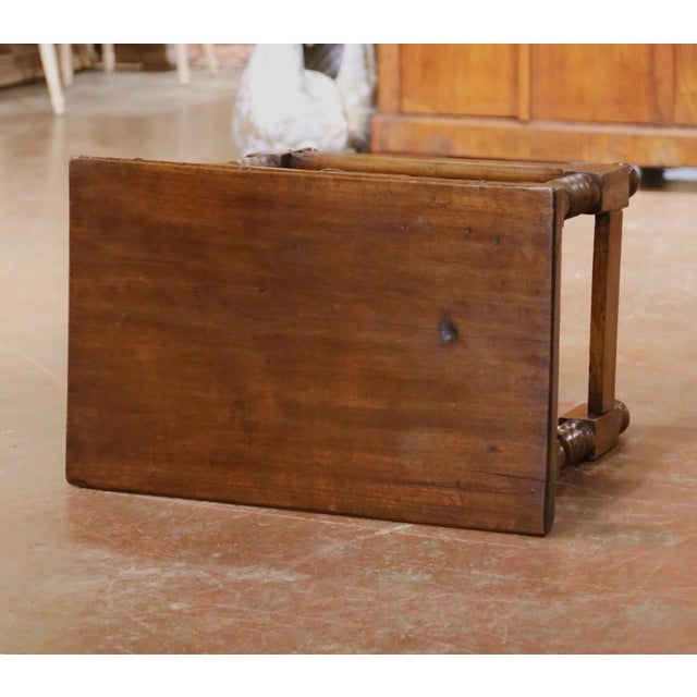 18th Century Spanish Baroque Walnut Side Table With Single-Plank Top and Drawer For Sale - Image 15 of 16