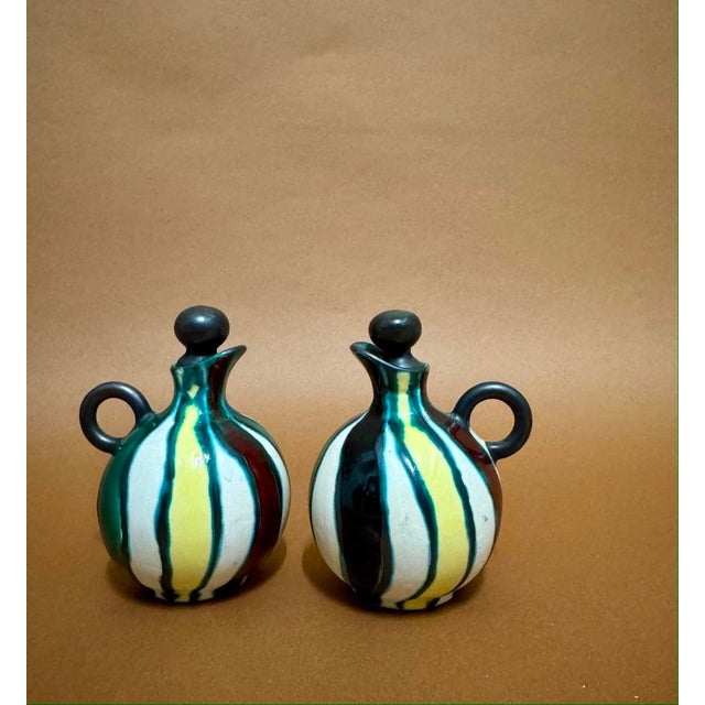 Mid-Century Modern French Ceramic Vases by Gabriel Fourmaintraux, 1950, Set of 2 For Sale - Image 3 of 8