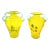 Mid-Century Murano Style Lemon-Yellow Italian Art Glass Vases With Handles - Set of 2 For Sale
