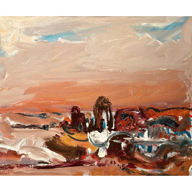 Jean Krillé, Landscape No. 86, Oil on Canvas For Sale - Image 9 of 9