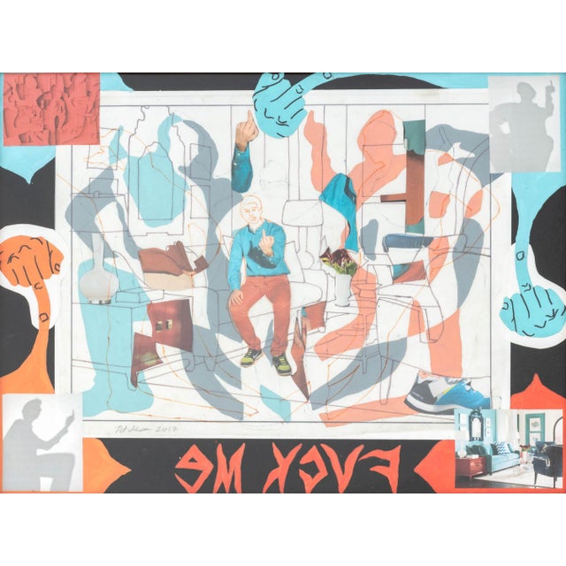 Pieter Schoolwerth (American, b. 1970), "Fuck Me #00", Mixed Media Collage, 2017, signed in pencil and dated lower left,...