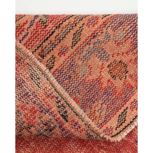 1970s Vintage Turkish Oushak Handmade Wool Cotton Red Area Rug For Sale - Image 9 of 11