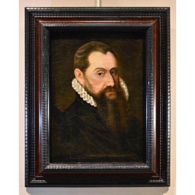 Circle of Frans Pourbus, Portrait of a Man, 1570, Oil on Canvas For Sale - Image 12 of 12