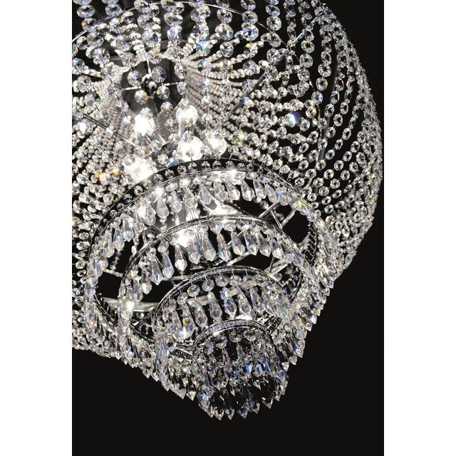 Contemporary Allure Six Lights Flush Mount in Polished Chrome and Crystal by Aggiolight For Sale - Image 3 of 7