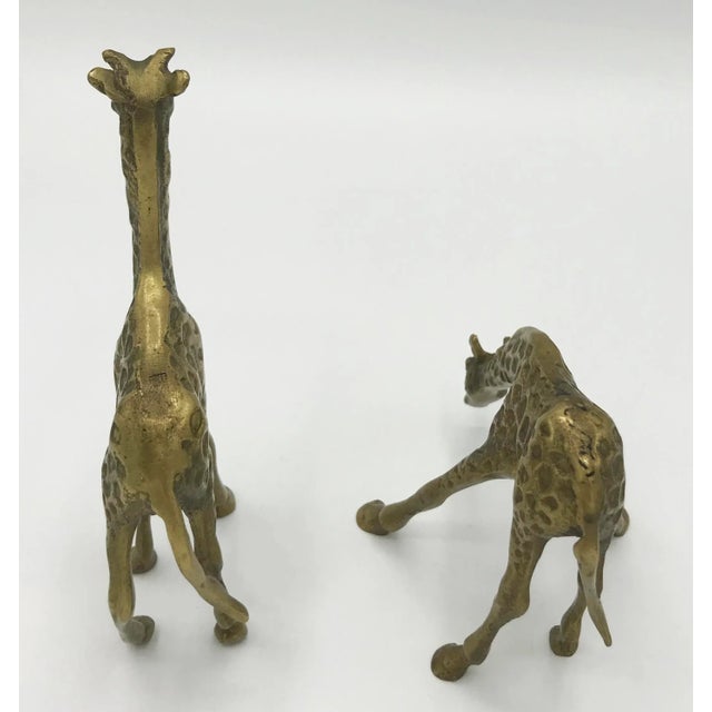 Vintage Brass Giraffes, a Pair* For Sale - Image 4 of 4