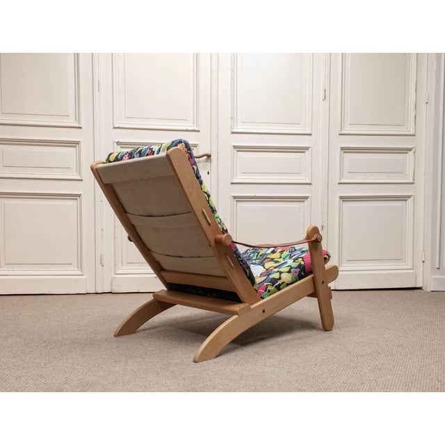 Vintage Folding Lounge Chair in Oak by Ake Fribytter and Stig Lindberg, 1970s For Sale - Image 3 of 10