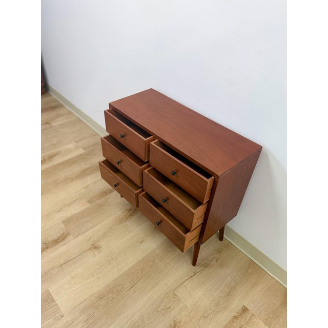 Mid-Century Modern MCM Style Six Drawer Chest, Mid Century Modern Wood Storage For Sale - Image 3 of 11