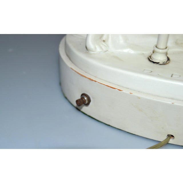 American Mid-Century Modern Plaster Table Lamp Sculpted Two Nude Female, Marked For Sale - Image 10 of 13