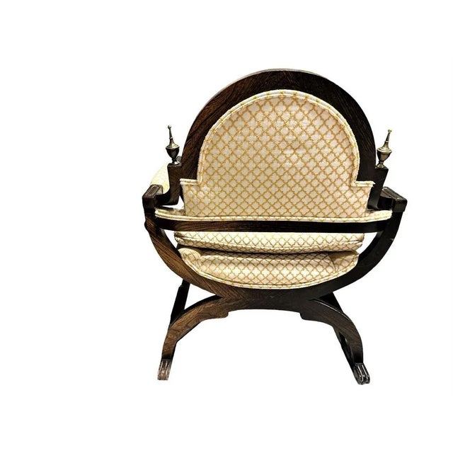 Mid 20th Century Hollywood Regency Tall and Short Savonarola Chairs Made in North Carolina - a Pair For Sale - Image 4 of 11