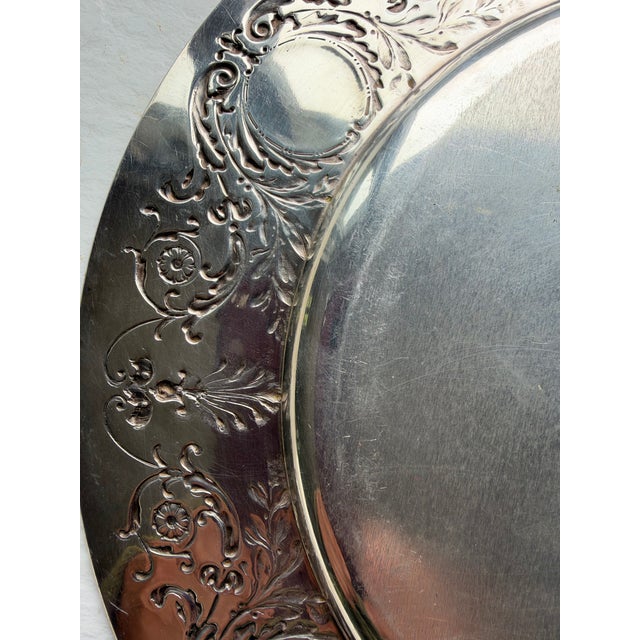 Rare 1930's Reed and Barton Silver Plated Dinner Plate 10.75"D , They are some utensil scratches in the center , other...