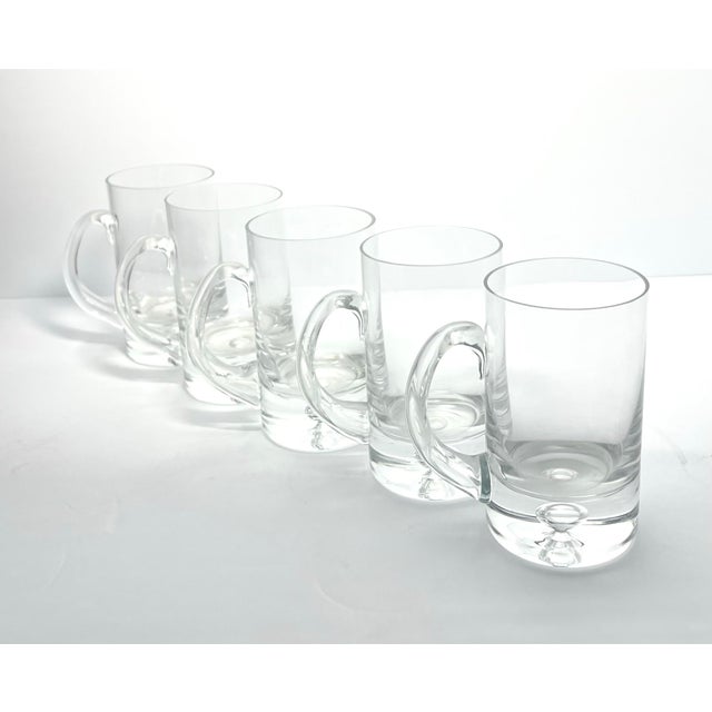 Contemporary Crate & Barrel, Krosno “Direction” Set of 5 Blown Glass Beer Mugs For Sale - Image 3 of 8