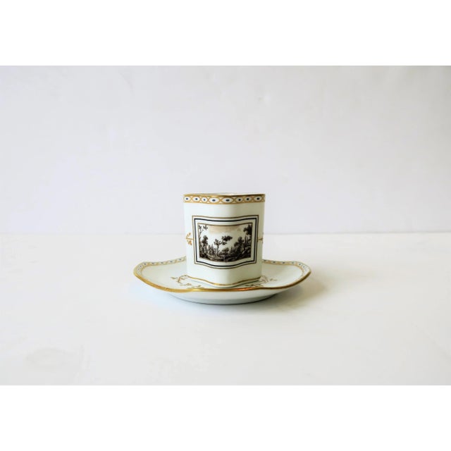 A beautiful Italian espresso coffee or tea demitasse cup and saucer 'Toscana' by designer Richard Ginori, circa mid-20th...