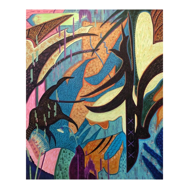 "Everybody Wants to Rule the World" Contemporary Original Abstract Acrylic Painting by Albert Leon Sultan For Sale