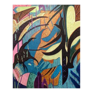 "Everybody Wants to Rule the World" Contemporary Original Abstract Acrylic Painting by Albert Leon Sultan