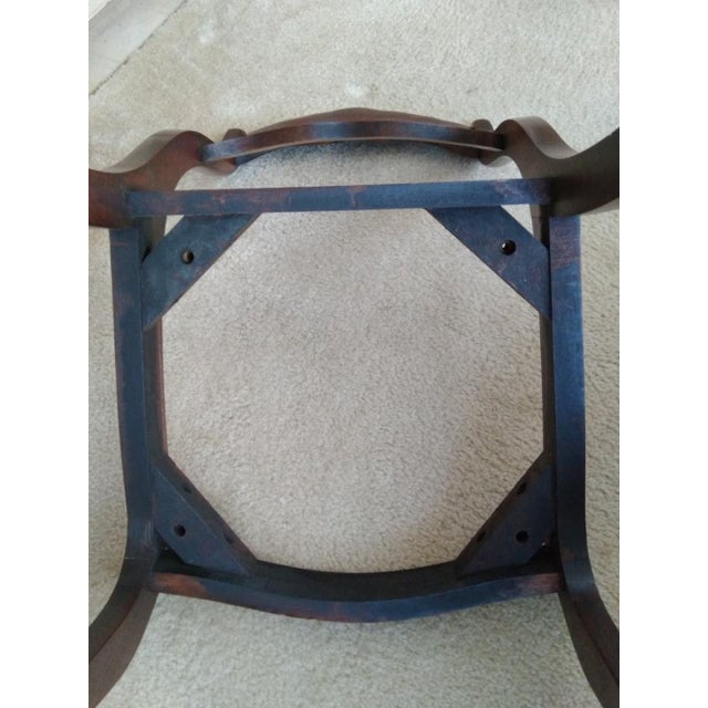 Vintage Duncan Phyfe Stlye Chair Solid Wood Frame With Rose Carving For Sale - Image 9 of 10