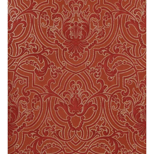 Fretwork Wallpaper - Red - Sample | Chairish