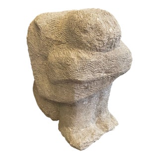 Vintage Hand-Carved 1970s Limestone Sculpture by John J. Gallogly For Sale