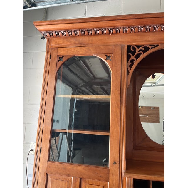 Antique American Empire Cherry Bookcase?Secretary For Sale - Image 4 of 10