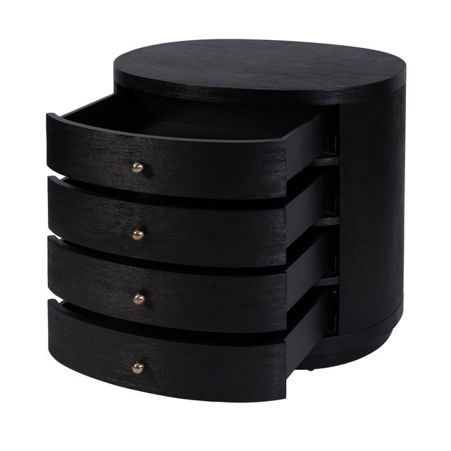 2020s Nora 28 in. W Oval Wood 4 Drawer Nightstand, Antique Coffee For Sale - Image 5 of 11