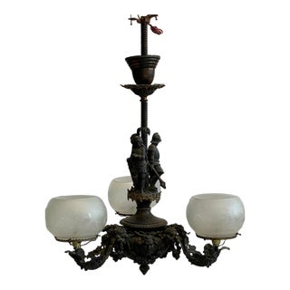 Antique Cornelius & Baker Renaissance Revival Gasolier For Sale