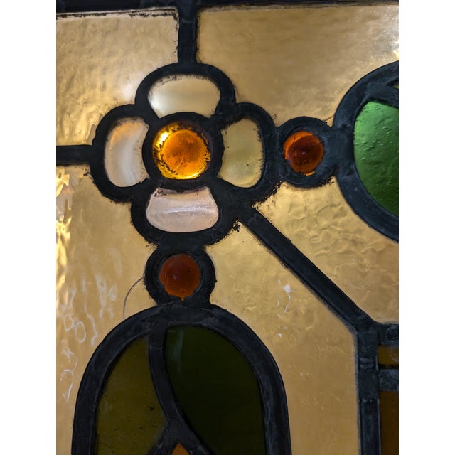 Antique Victorian Stained Glass Window Large For Sale - Image 9 of 12