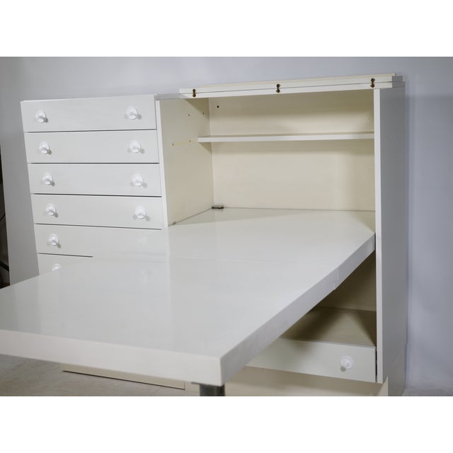 Beige Postmodern Wooden Highboard Cabinet with Fold-Out Desk from Interlübke, 1970s-1980s For Sale - Image 8 of 18