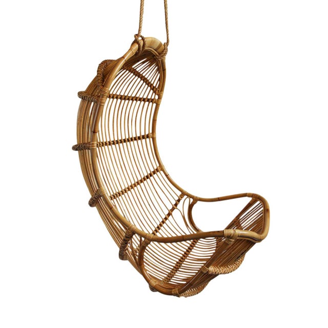 Hanging Bamboo Scoop Chair Chairish