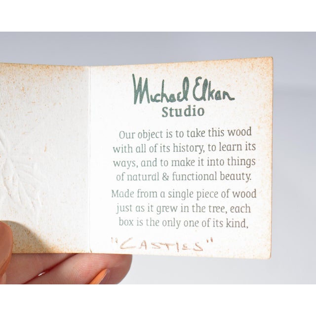 Brown “Castles” Burl Maple Wood Architectural Box by Michael Elkan For Sale - Image 8 of 8