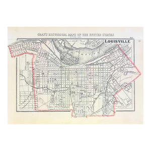 Louisville, Kentucky Original Map by Gray, 1856