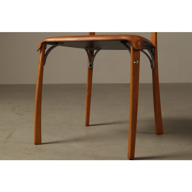 Brown Italian Dining Chairs in Cognac Leather, 1990s, Set of 5 For Sale - Image 8 of 16