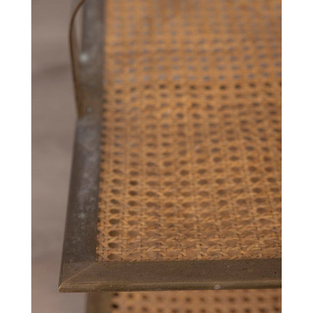 1960s Vintage Italian Magazine Rack in Brass and Vienna Straw, 1960s For Sale - Image 5 of 9