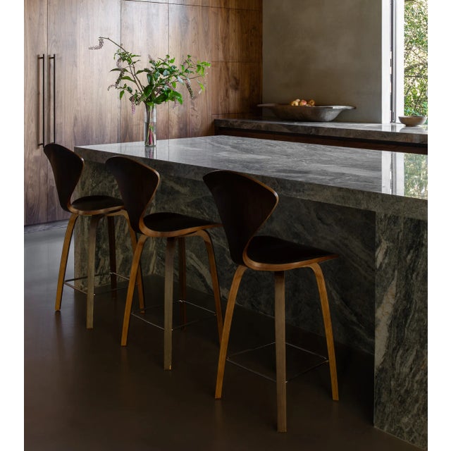 Modern Cherner Style Walnut Stool- Set of 3 For Sale - Image 12 of 12