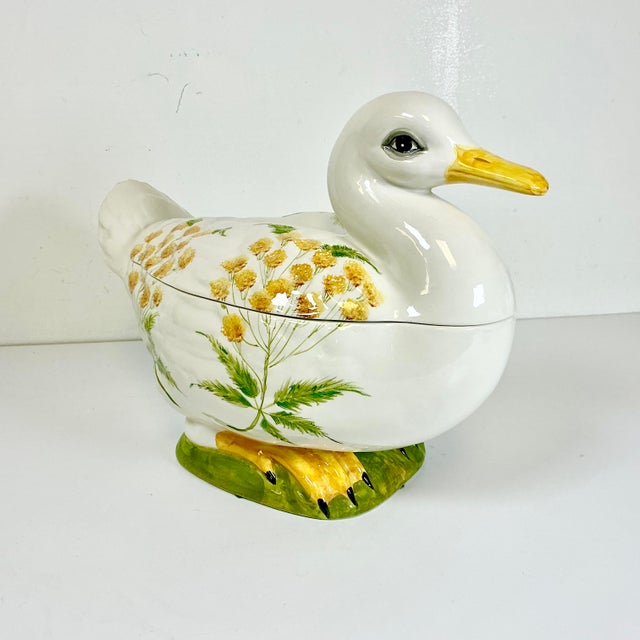 Mid 20th Century Mid-Century Italian Boho Chic Rustic European Duck Soup Tureen - Easter. For Sale - Image 5 of 18