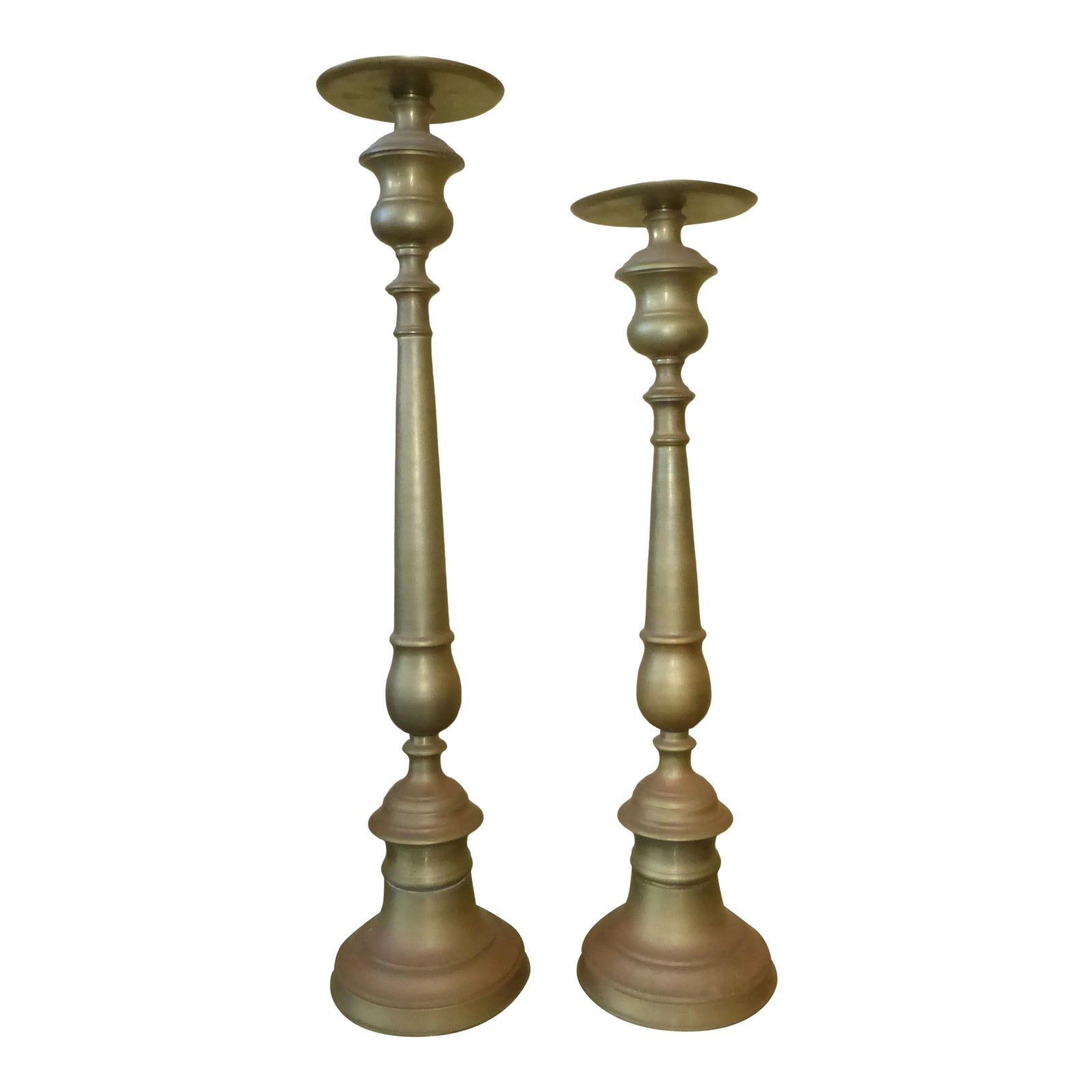 Vintage French Provincial Style Tall Brass Candle Sticks Candle Holders