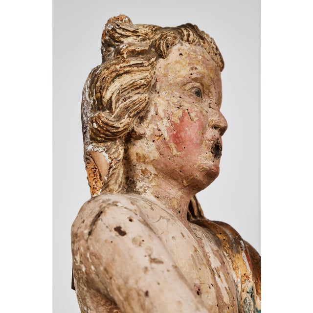 Early 18th Century 18th Century, Heralding Angel Sculpture, circa 1730 For Sale - Image 5 of 6