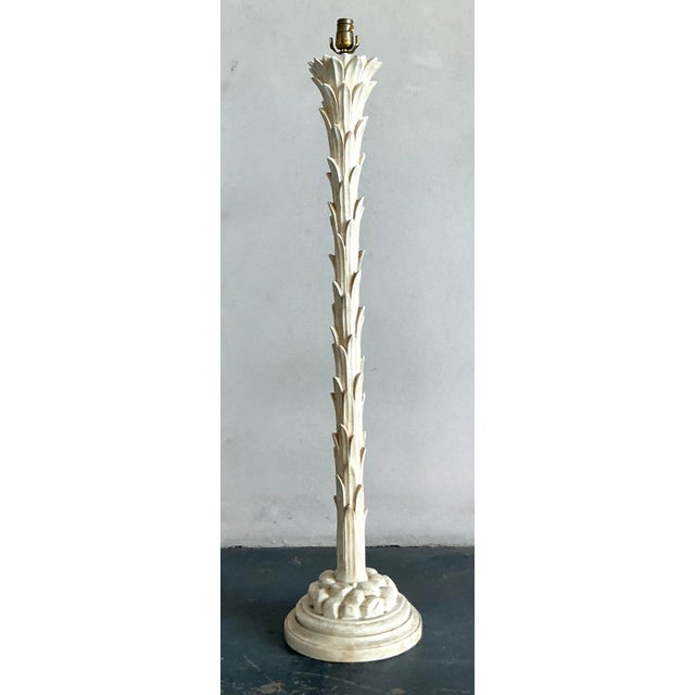 Traditional Vintage Regency Plaster Palm Tree Floor Lamp After Chapman For Sale - Image 3 of 5